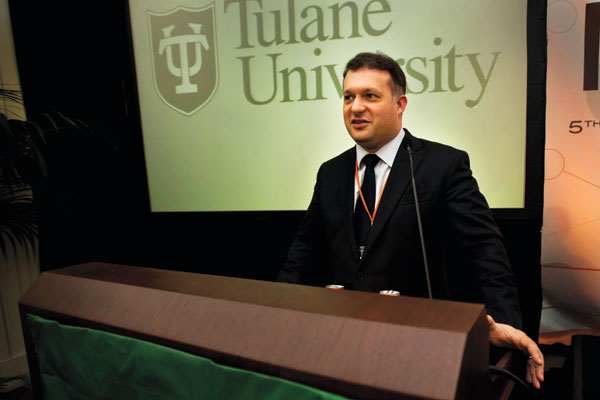 Ralph Maurer, executive director of the Levy-Rosenblum Institute for Entrepreneurship, moderated a panel highlighting entrepreneurship programs across the university at the fifth annual New Orleans Entrepreneur Week.